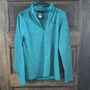 Patagonia Green and Blue Relaxed Polo Sweatshirt